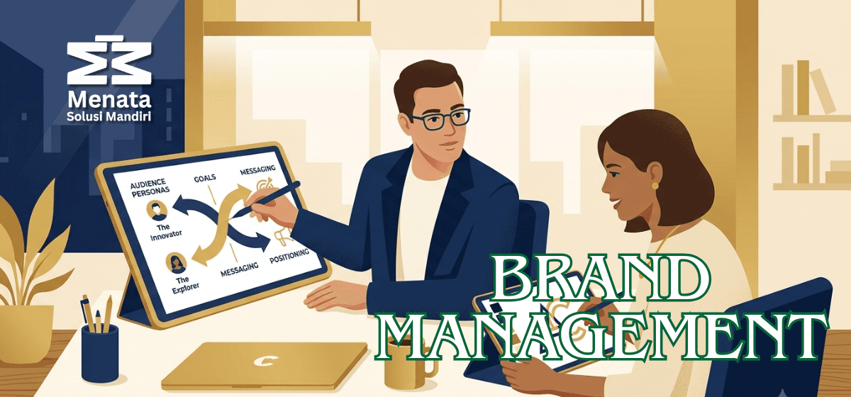 Ilustrasi perbedaan strategi brand dan desain logo untuk bisnis